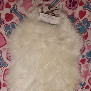 White Faux Sheepskin Rug Huntington Home